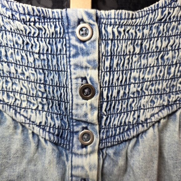 NWOT Free People Smock It To Me Denim Top XL - Picture 4 of 13